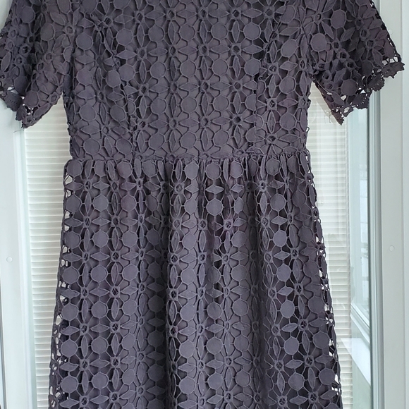 Polagram grey lace short sleeve dress size S - Picture 6 of 7